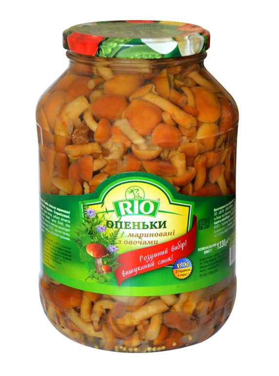 

Опеньки мариновані з овочами "RIO" , 1330 мл