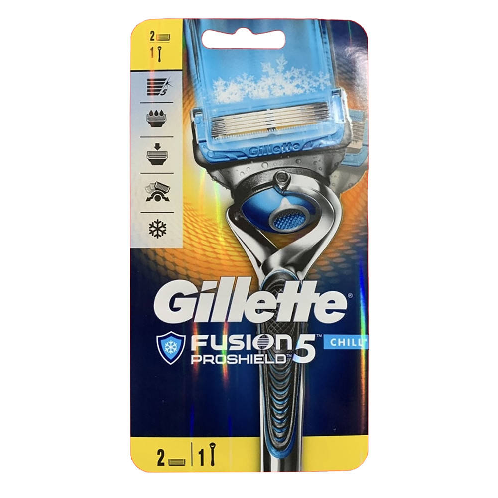 

Станок с 2 сменными кассетами и подставкой Gillette Fusion ProShield Chill (7702018389049), Черный
