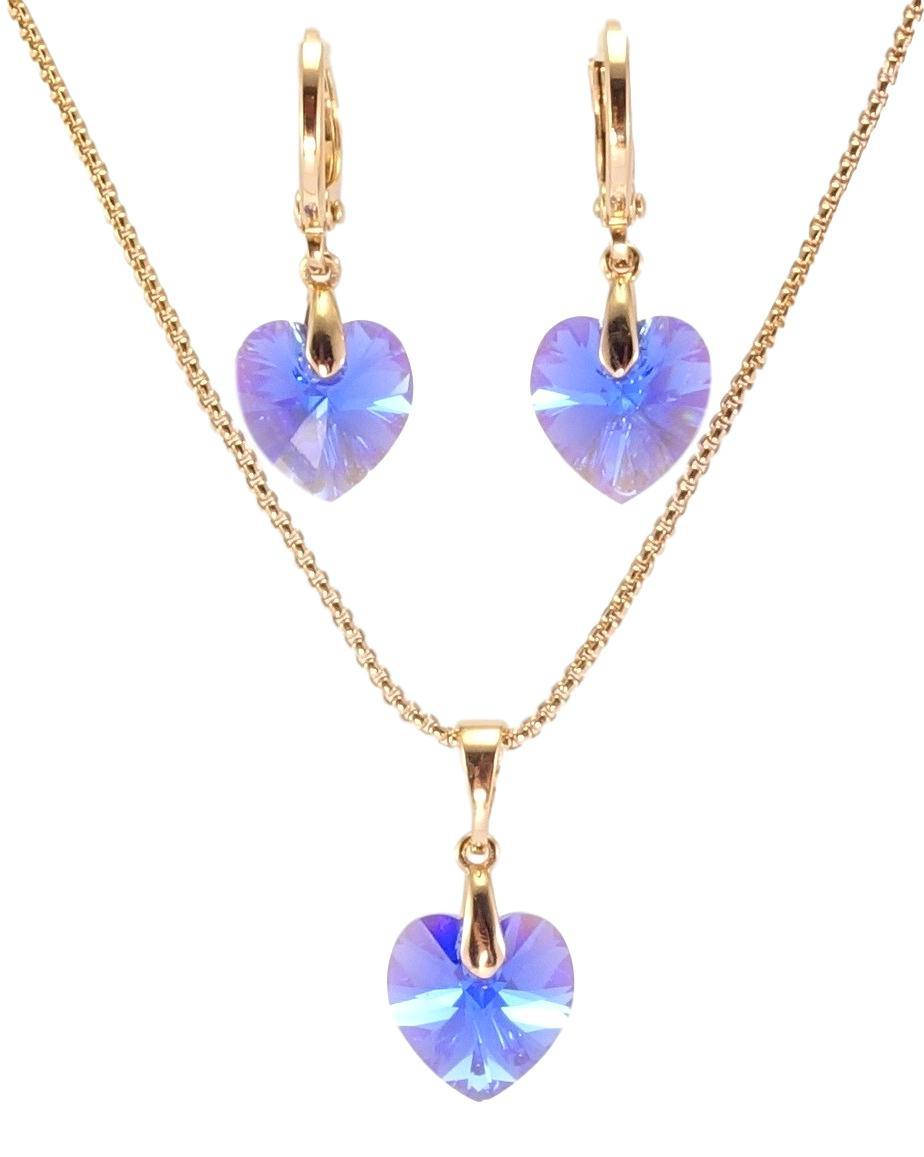 

Набор Xuping Позолота 18K с кр-ми Swarovski Серьги Кулон на цепочке "Сердца Ocean Delite" длина 40-45см х 1мм