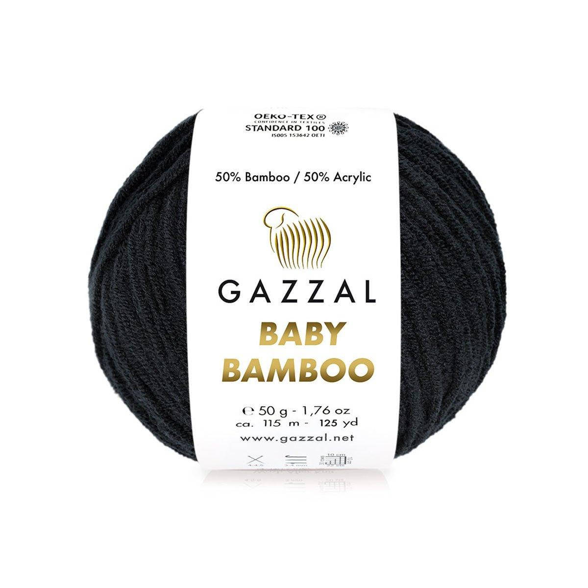 

Gazzal Baby Bamboo (Газзал Беби Бамбу) № 95229 черный (Пряжа бамбук, нитки для вязания)