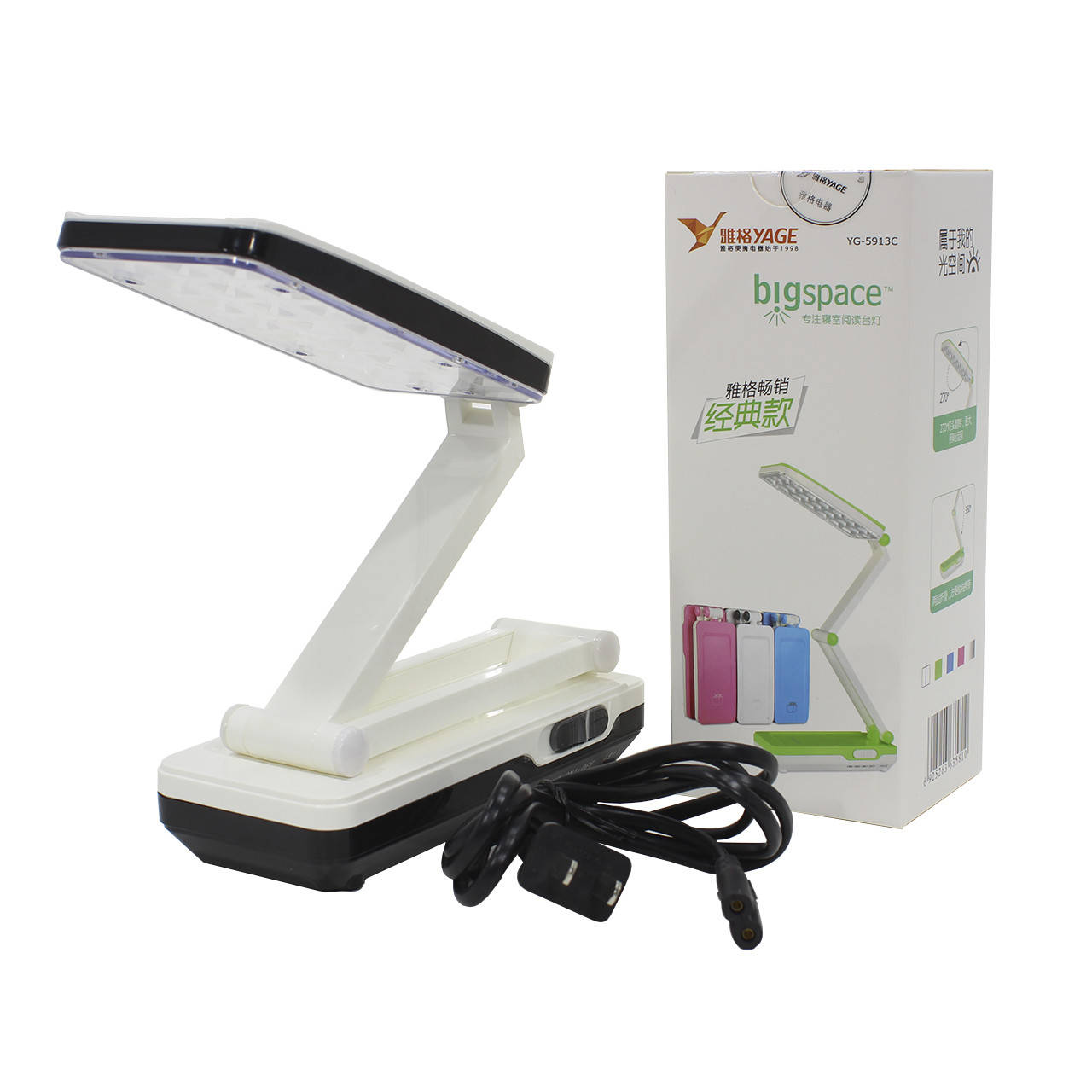 

Go Светодиодная Led лампа YAGE YG-5913C Белая мини настольная прикроватная складная для чтения, Белый
