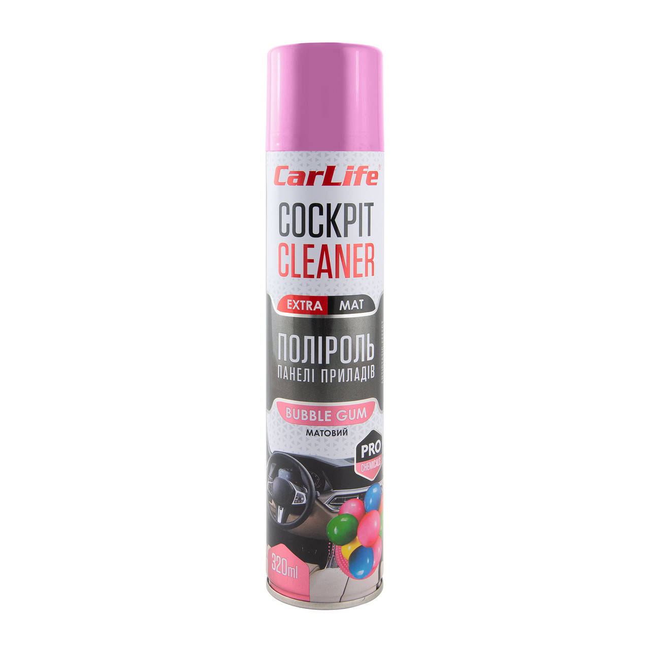 

Полироль CarLife Cockpit Cleaner EXTRA MAT БубльГум 320 мл (CF348)