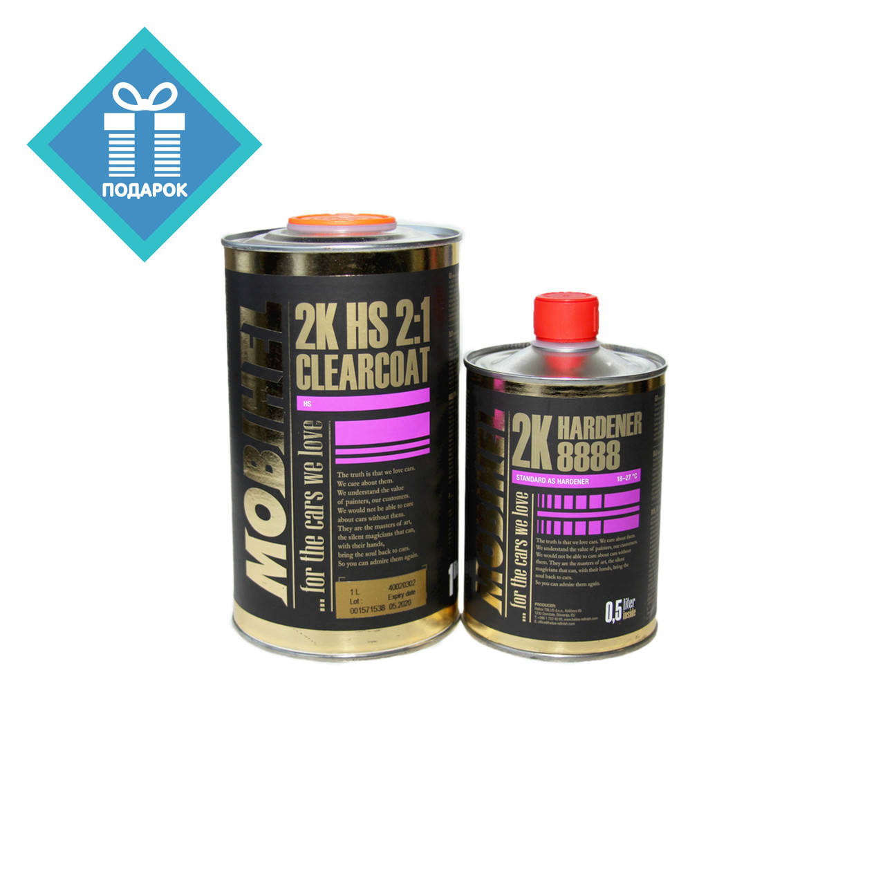 

Лак акриловый Mobihel (Мобихел) HS 2+1 1л с отвердителем 8888 0,5л