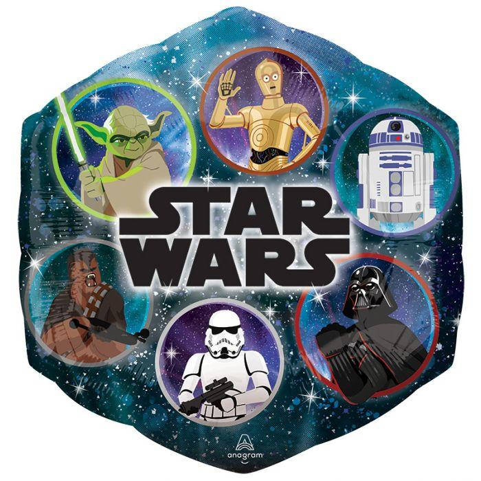 

К 23" Star Wars Galaxy. Фольгированный шар Звездные войны. В уп, Разные цвета