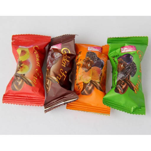

Конфеты Чернослив, Курага, Финик, Парсик в шоколаде"Golden Fruit" ассорти 4 шт 1350г