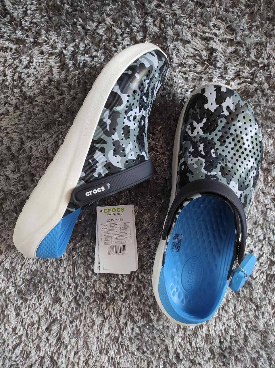 

Мужские кроксы Crocs LiteRide Clog Camouflage m10/w12 (43), Синий