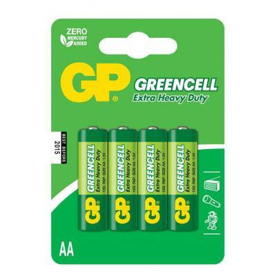

Батарейки GP GREENCELL 1.5V, Солевые 15G-2UE4, R6,AA 4 шт.