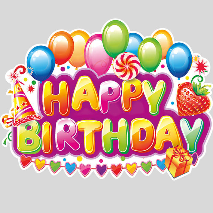 

Наклейка на коробку сюрприз "Happy Birthday шарики"