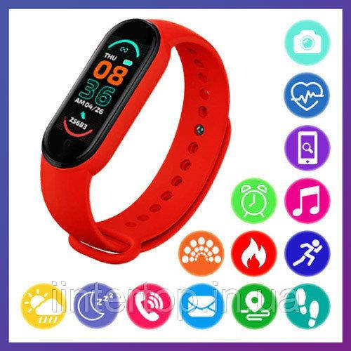 

Фитнес-Браслет SMART BAND М6 СмартЧасы M6 Фитнес-трекер Красный