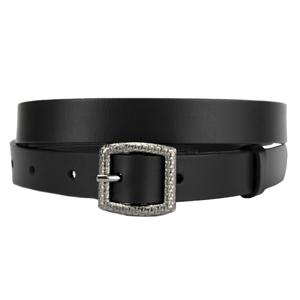 

Ремень кожаный женский тонкий черный JK-2070 black (120 см)