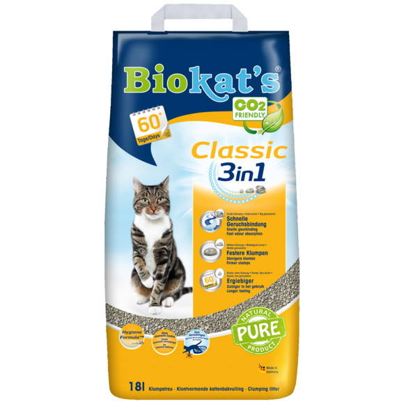 

Biokats Classic 3in1 комкующийся наполнитель для кошачьих туалетов 18л