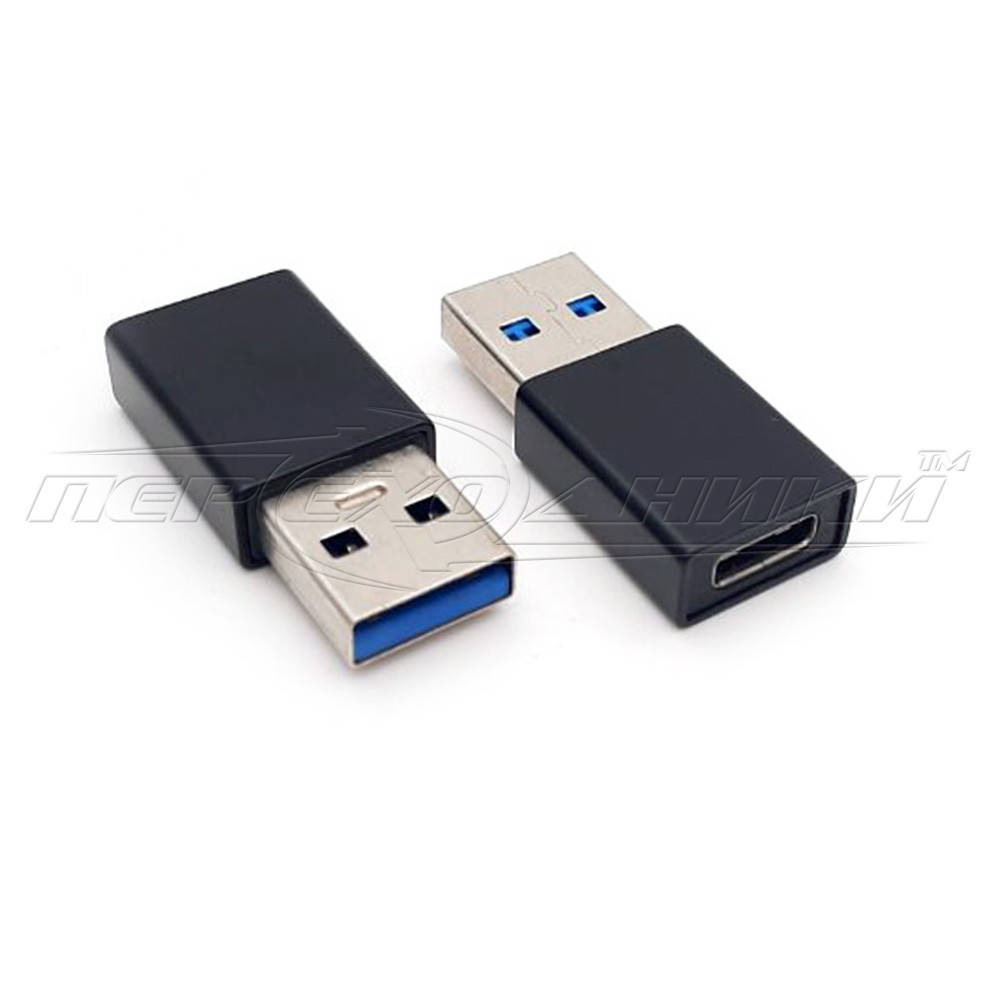 

Переходник USB 3.0 АМ to Type-C Female, Черный