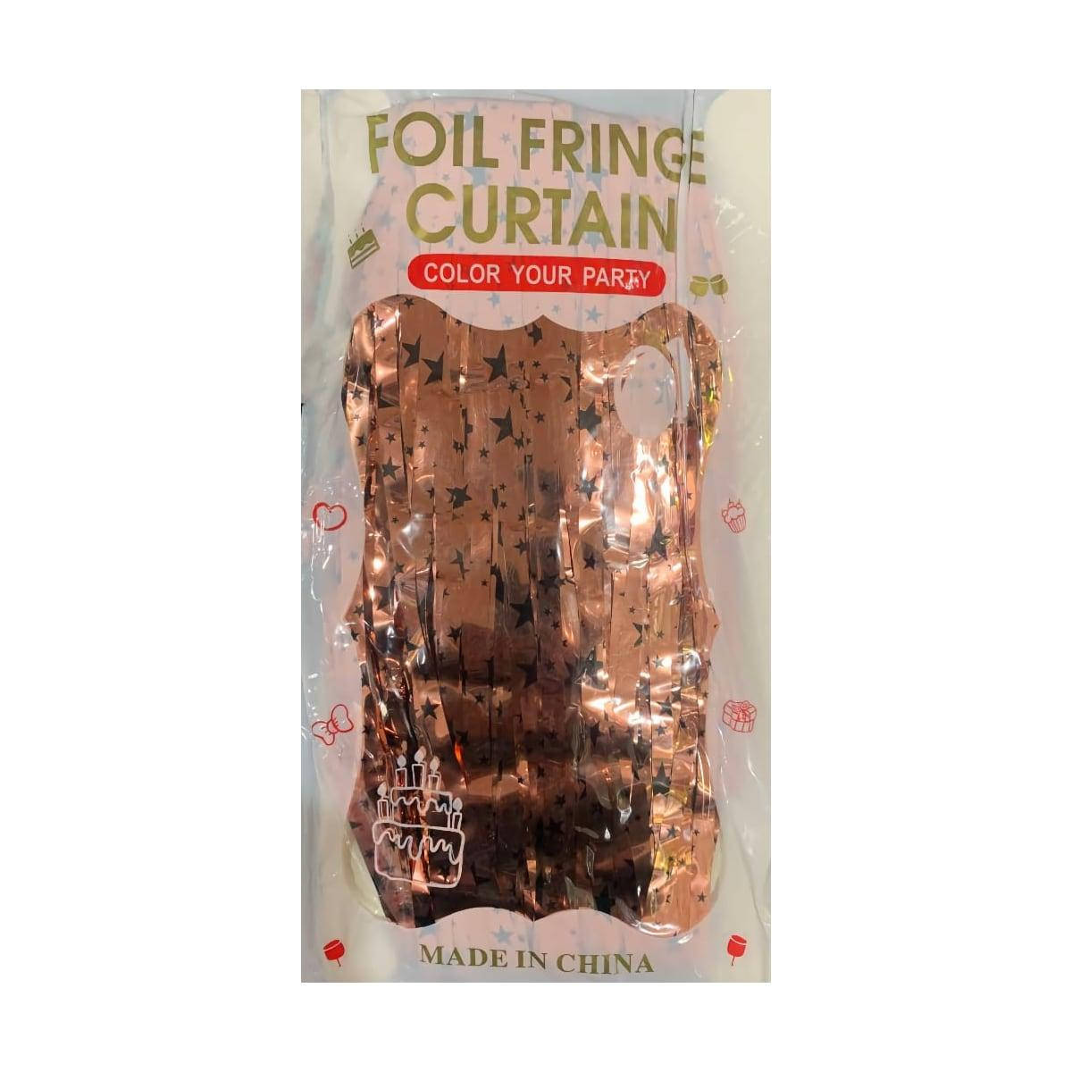 

Шторка-занавес из фольги для фотозоны звёзды розовое золото