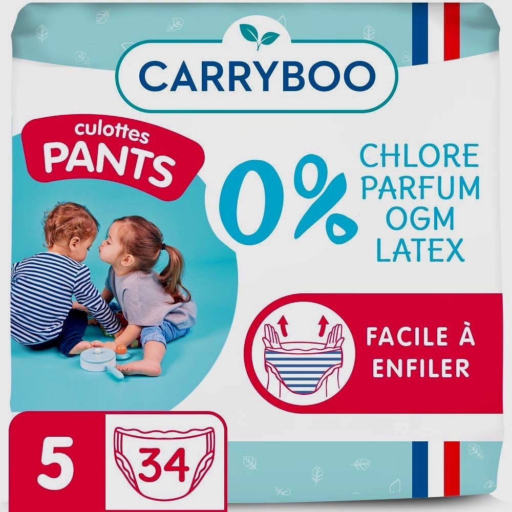 

Подгузники-трусики ночные Carryboo Франция 5 (12-25кг) 34шт, Белый