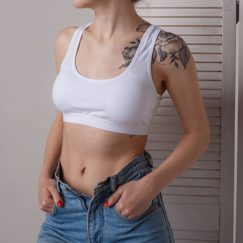 

Женский топик борцовка, Белый