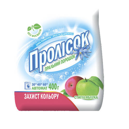 

Стиральный порошок для цветного белья Подснежник Спелые яблоки 400г п / э PRL04254