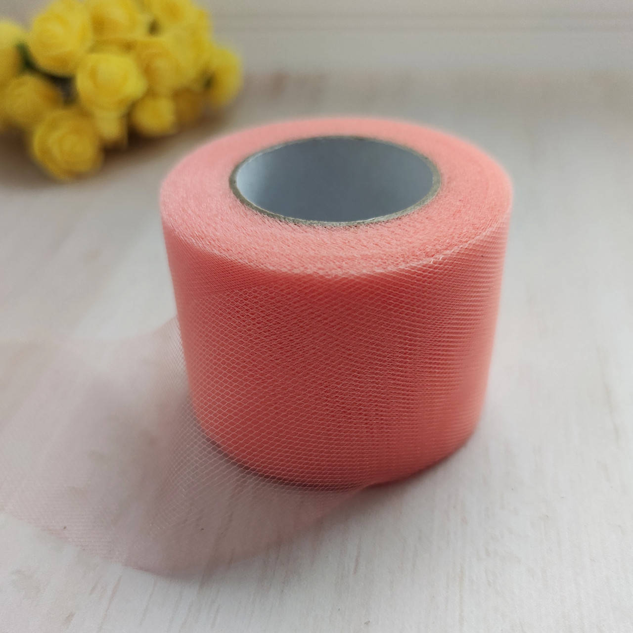 

Фатин однотонный 5см персикового цвета