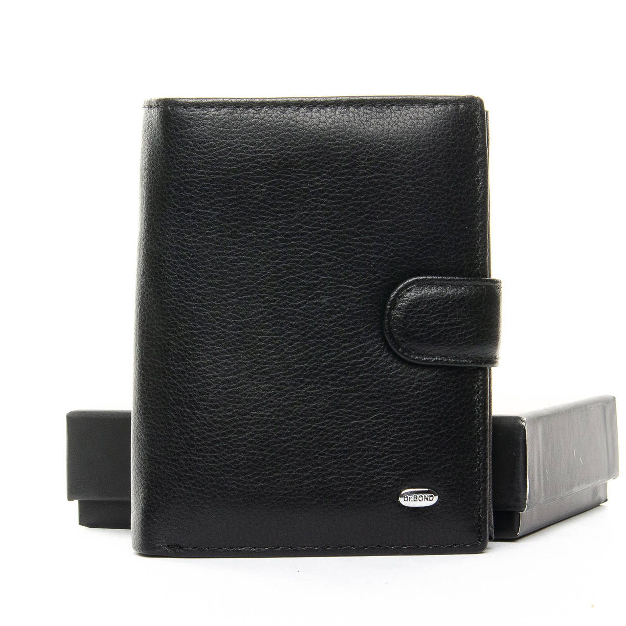 

Мужской кошелек из натуральной кожи DR. BOND (10*13*3см) MS-14 black, Черный