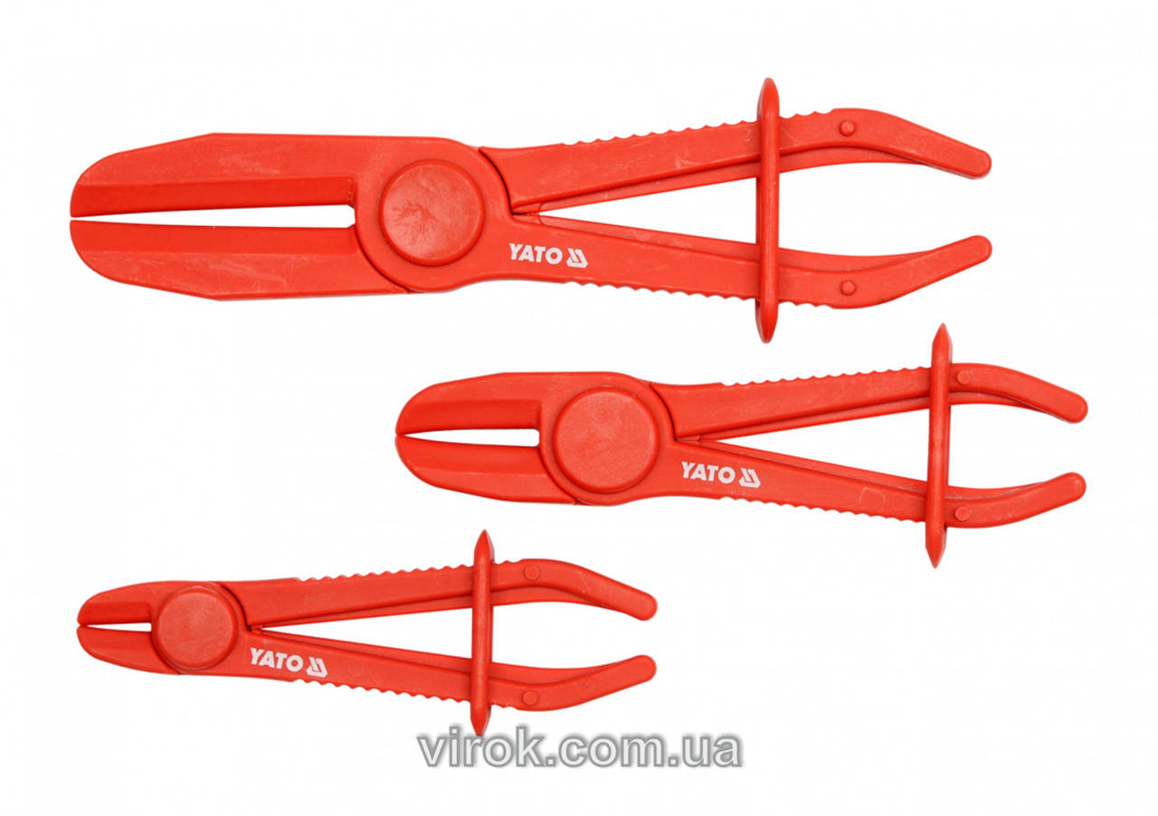 

Затискачі для патрубків YATO з фіксаторами, 1/4"-3/4", 1/2"-5/4", 3/4"-9/4", Набір 3 шт.[25/50] YT-0840