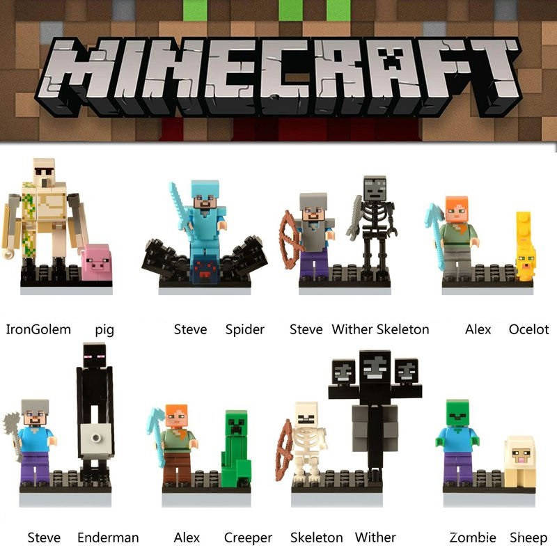 

Конструктор фигурки человечки майнкрафт Minecraft с питомцами для лего lego