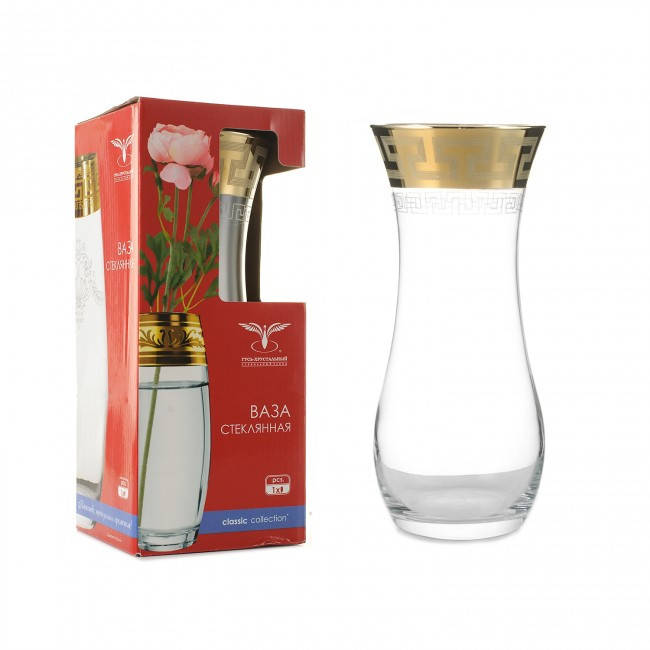 

Ваза стеклянная фигурная Flora "Греческий узор" 255мм