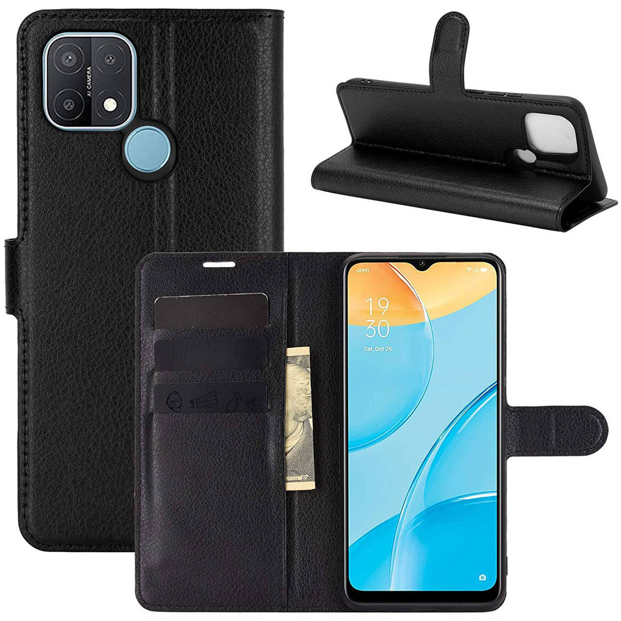 

Чехол-книжка Litchie Wallet для Oppo A15 Black, Черный