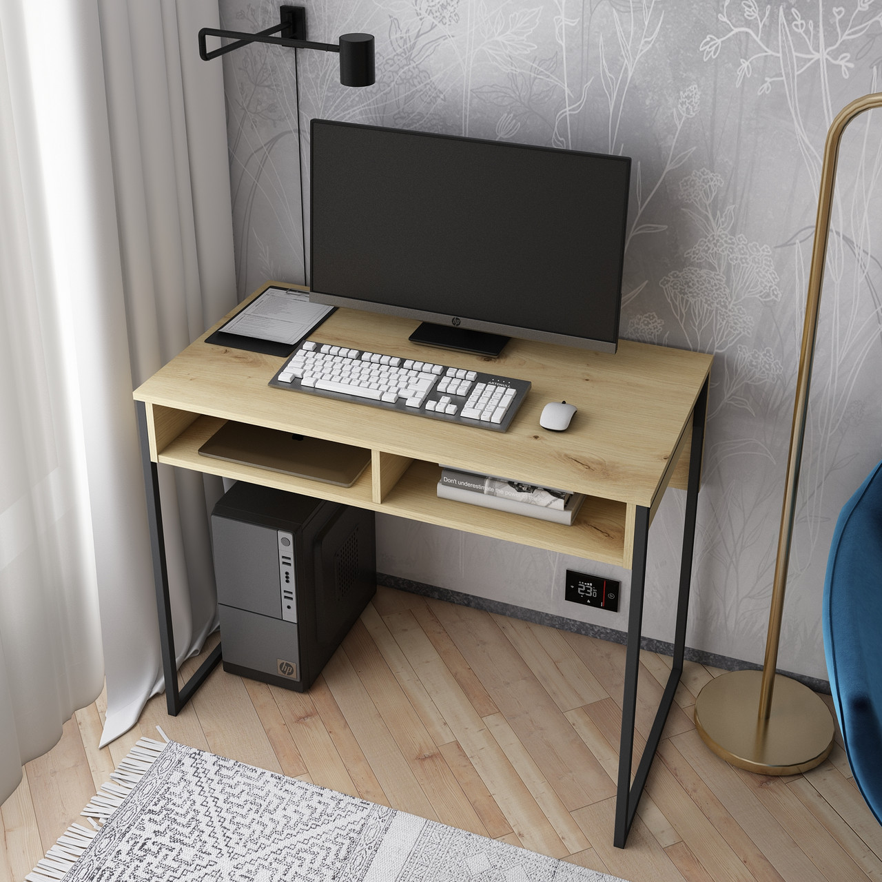 Стіл письмовий Doros Барт Дуб Евок з полицею 100х55х78.1 (41510114) 3