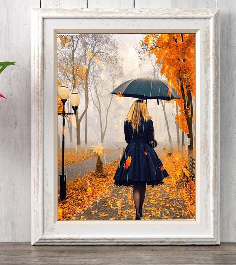 

Алмазная мозаика "Леди осень", картина стразами. Матовая. 20*30 см