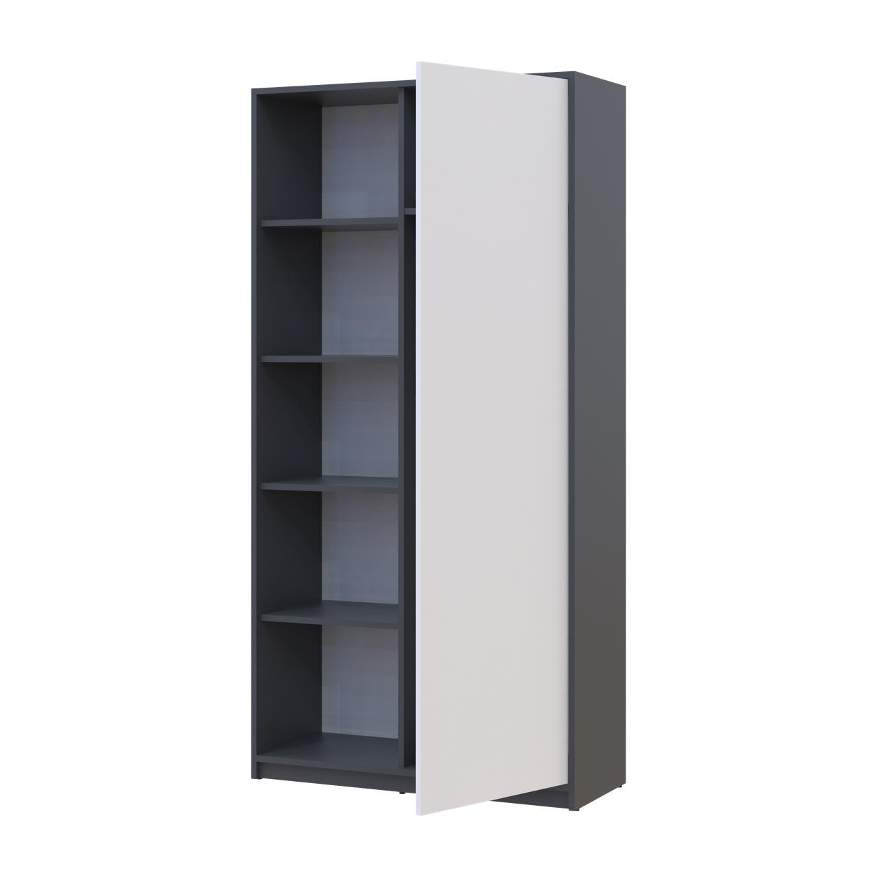 Розпашна Шафа Doros Студент Графіт/Білий 90х38х180 (44900273) 4