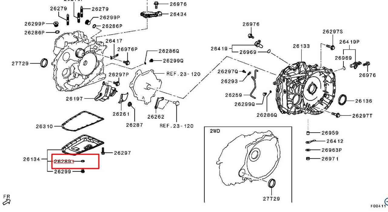 

Прокладка зливної пробки АКПП 2705A013. MITSUBISHI