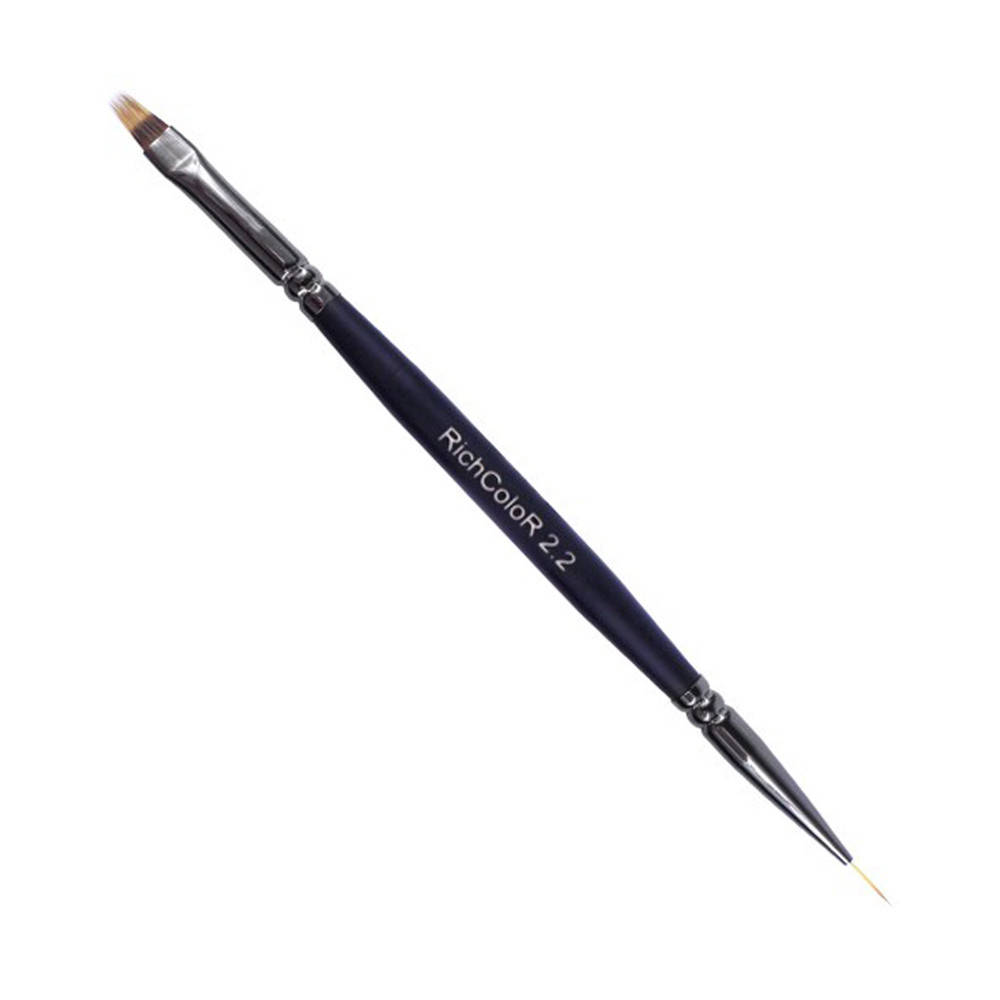 

Пензлик двосторонній 2.2 амбре (10мм; 4мм)/лайнер (11мм) Richcolor