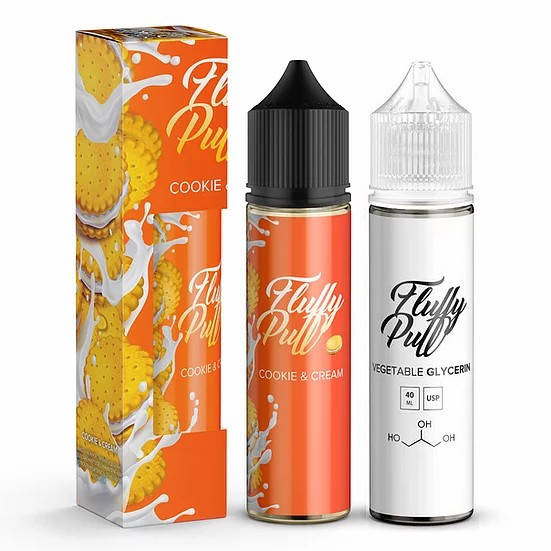

Набор для самозамеса жидкости Fluffy Puff Cookie & Cream 60 мл. 3 мг/мл