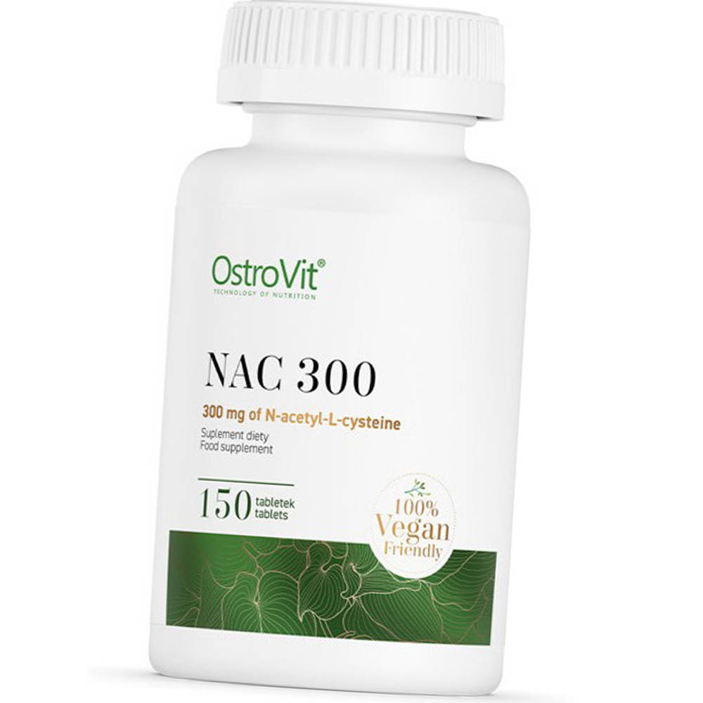 

N-ацетил-L-цистеин OstroVit 100 % Vegan NAC 300 mg 150 tabs