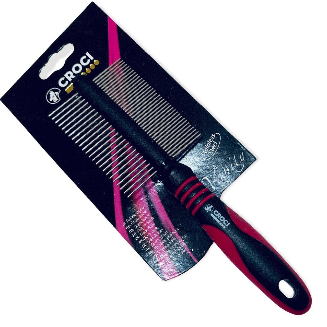 

Расческа двусторонняя густой и редкий зуб высотой 18 мм Croci (6,2*21 см)