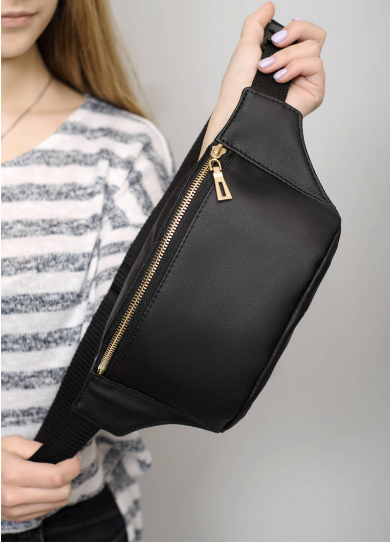 

Женская поясная сумка бананка черная, сумка женская барсетка, бананка, сумка через плечо, Черный