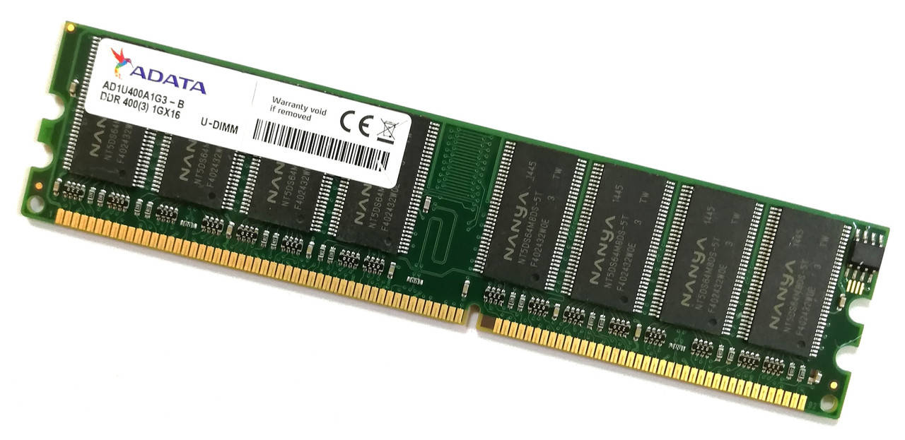 

Оперативная память ADATA DDR 1Gb 400MHz 3200U CL3 2.5V (AD1U400A1G3-B) Б/У