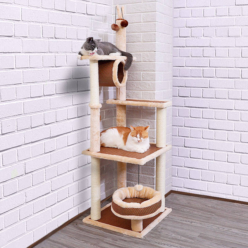 

Когтеточка для кота Hoopet 9871 с лежанкой дряпка 130*45*45 см для кота и кошек