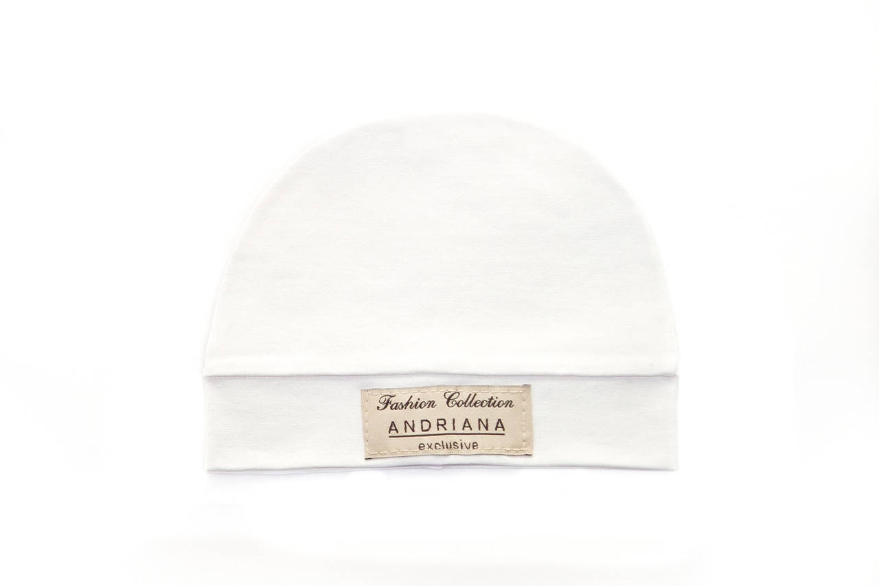 

Шапочка 6М,12М,18М,24М Andriana Kids молочная 0-6 мес, Белый
