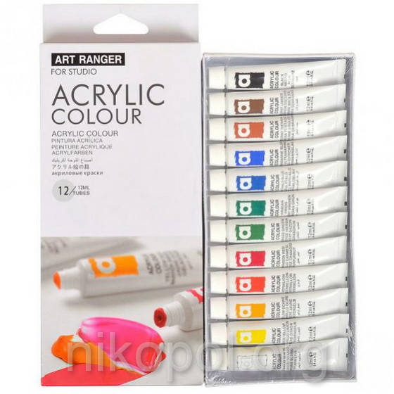 

Краски акриловые Art Rangers "Basics" 12 цветов, 12мл, Разные цвета