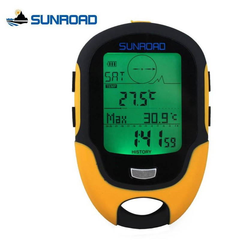 

Метеостанция SUNROAD FR500 Многофункциональный цифровой барометр, компас., Желтый
