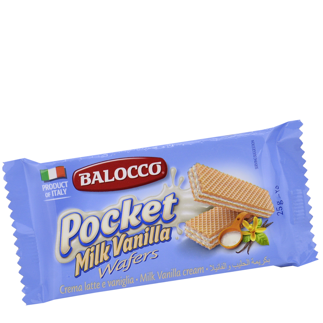 

Вафли Balocco "POCKET" с молочно-ванильным кремом 25 г;уп/25 шт