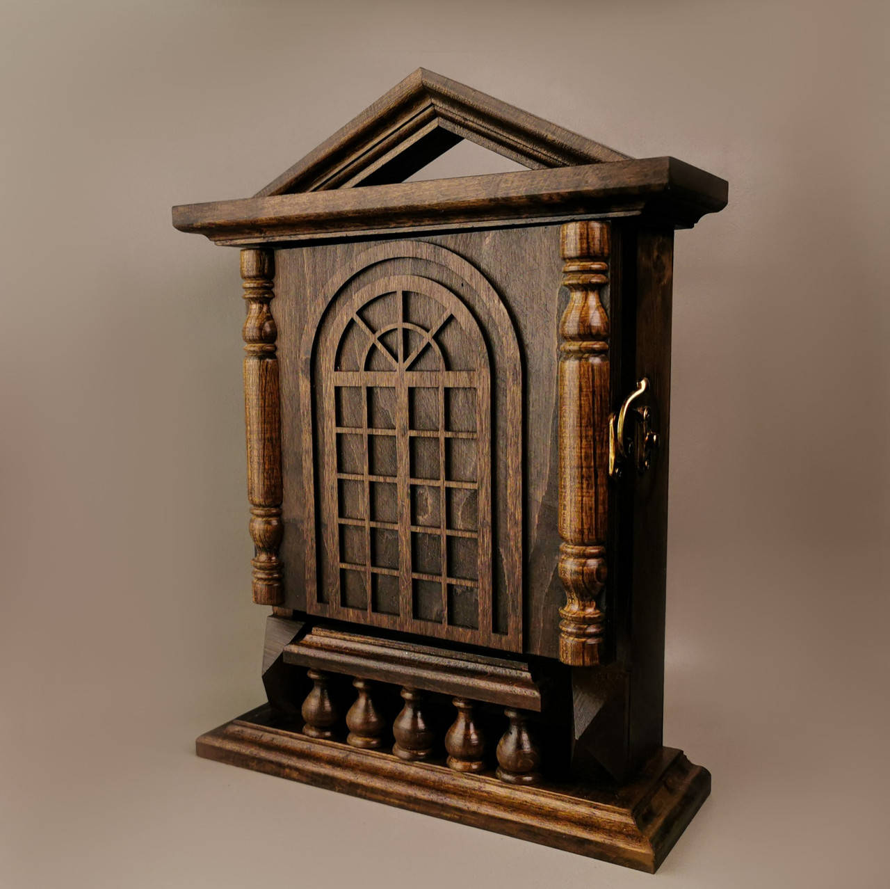 

Ключница SV настенная деревянная Коричневая на стену 32x23x9 cm Коричневая (KE-1), Коричневый