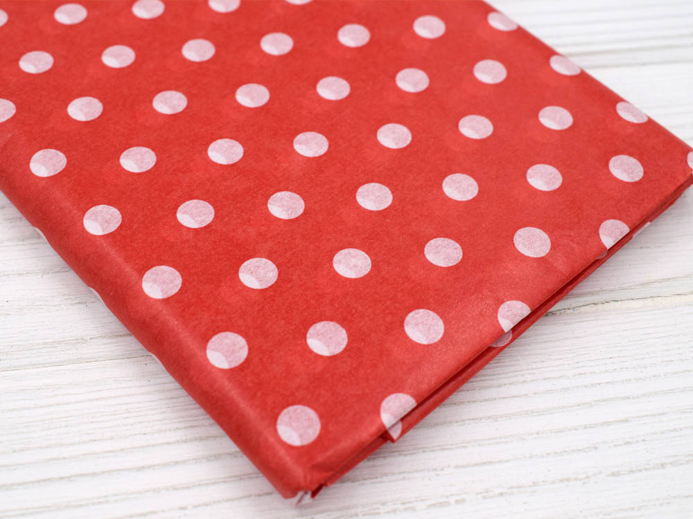 

Бумага тишью в горошек - №2 красная, Красный