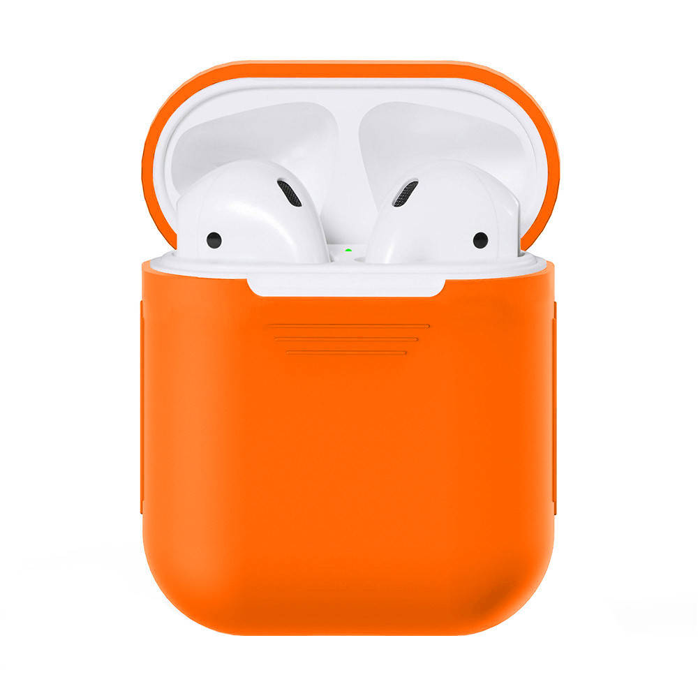 

Чехол силиконовый для наушников Apple AirPods Silicone Case Оранжевый Orange, Красный