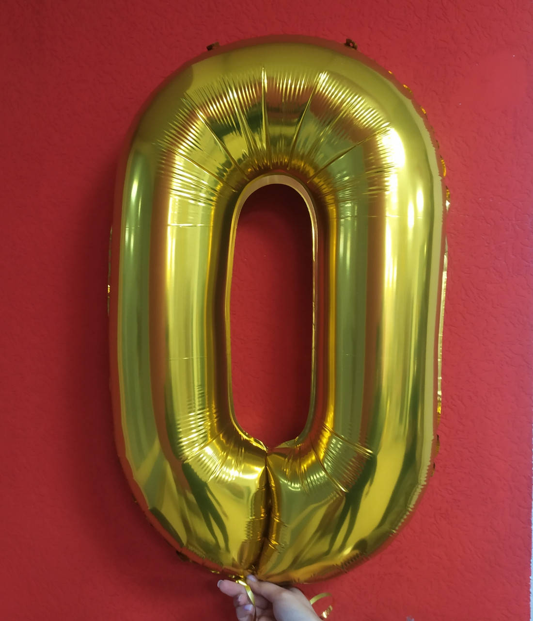 

Фольгированная цифра Slim STAR золото "0" 30 "(76см) в упаковке, Золотистый