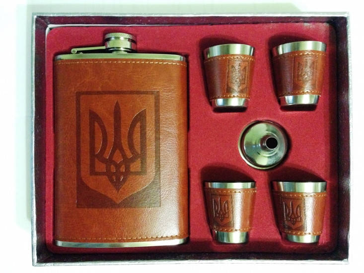 

Подарочный набор Фляга Герб Украины Brown, Коричневый