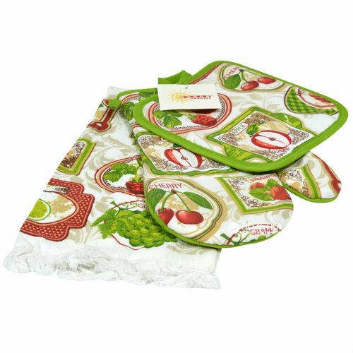 

Кухонный набор Оселя Сад 71-72-003 3 предмета, Зелёный