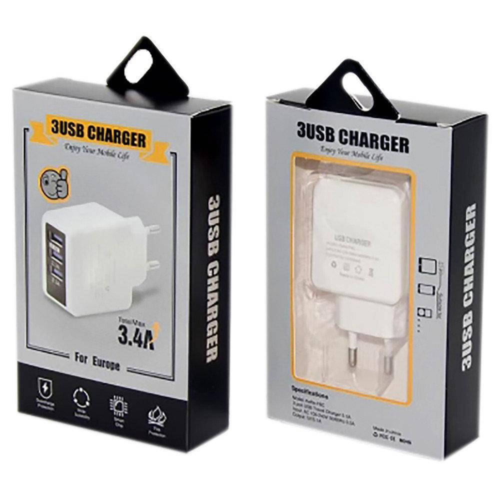 

СЗУ адаптер 220V 3USB 3.4A KeKe-F6C