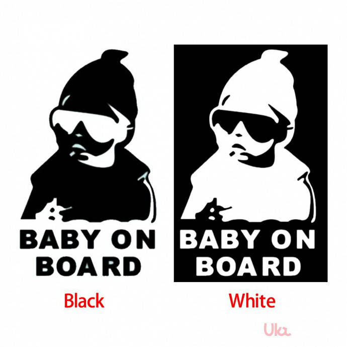 

Виниловая наклейка на авто baby on board (черная или белая)