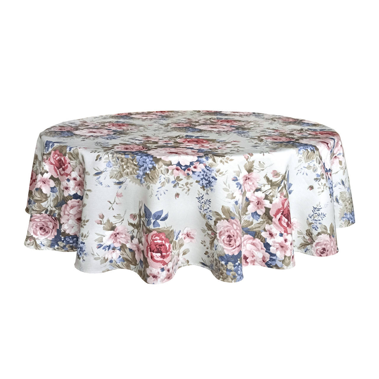 

Скатерть для круглого стола водоотталкивающая с тефлоновым покрытием с цветочным принтом, Бежевый